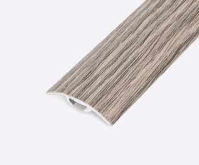 Порог (стык) Русский профиль  разноуровневый ламинированный с дюб, 30*2700 мм, Ларче грей